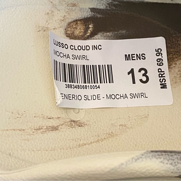 Lusso cloud white and brown rubber sandals men’s size various main image 4